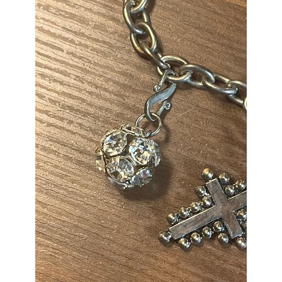 Vintage-Inspired Mixed Metal Charm Bracelet Gothic & Boho Aesthetic 7” Length - Picture 5 of 10